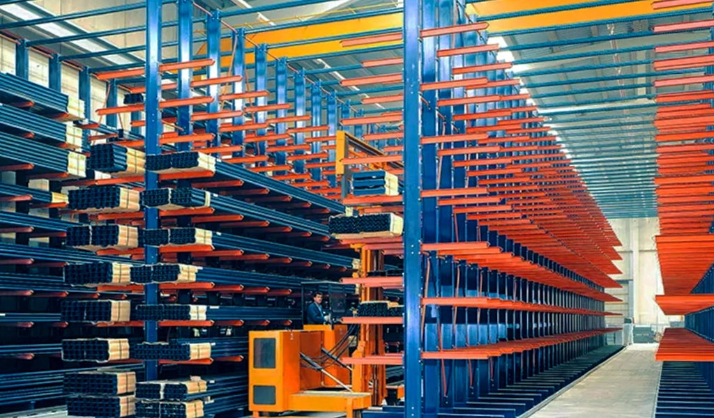 Cantilever Rack in a warehouse.