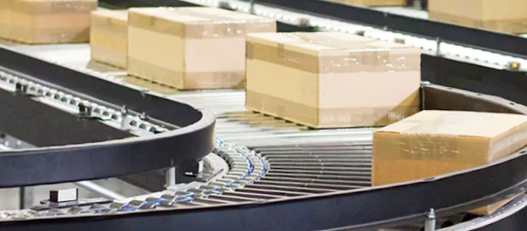 A warehouse conveyor system.